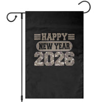 Camo Happy New Year Party 2026 Garden Flag Camouflage NYE Party - Wonder Print Shop