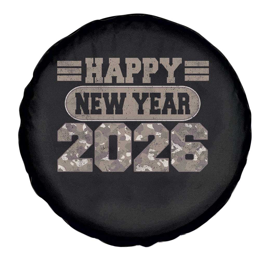 Camo Happy New Year Party 2026 Spare Tire Cover Camouflage NYE Party - Wonder Print Shop
