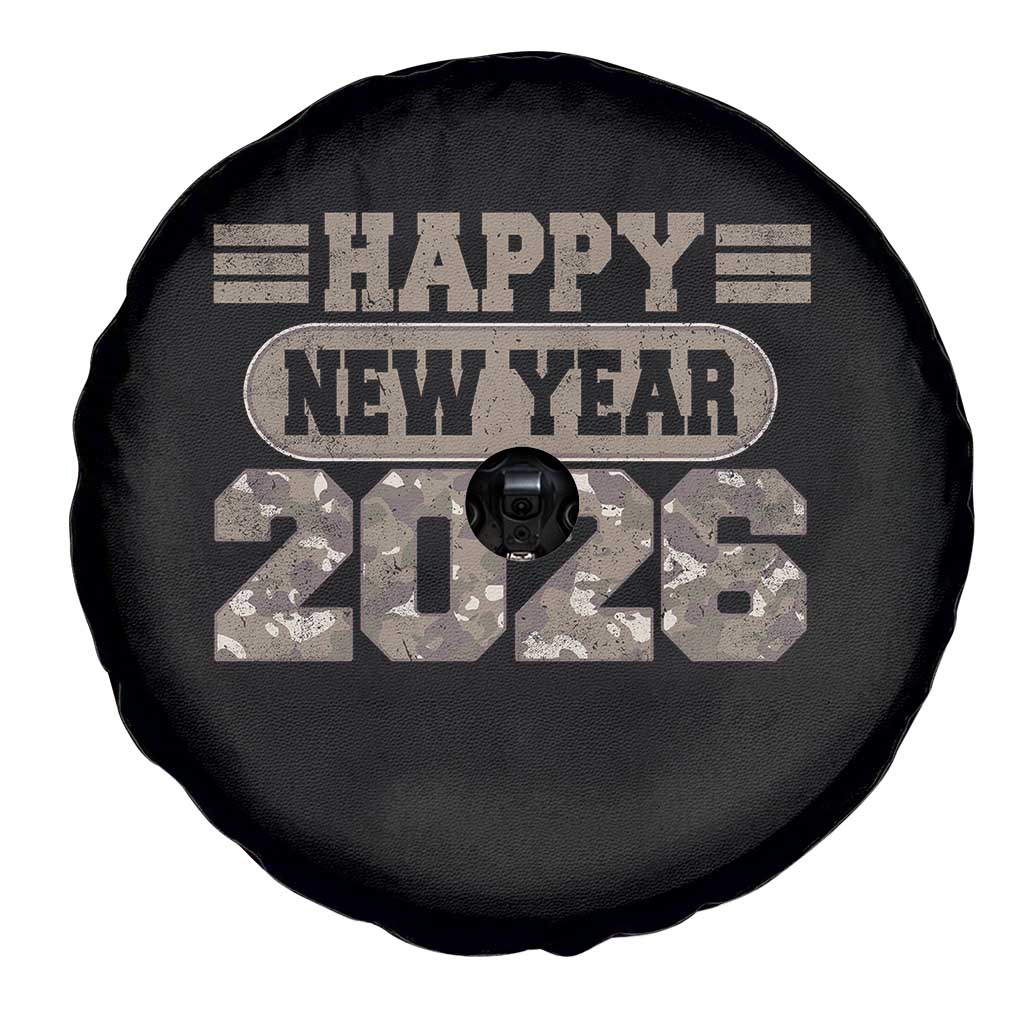 Camo Happy New Year Party 2026 Spare Tire Cover Camouflage NYE Party - Wonder Print Shop