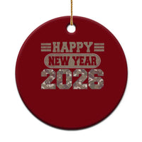 Camo Happy New Year Party 2026 Ceramic Ornament Camouflage NYE Party - Wonder Print Shop