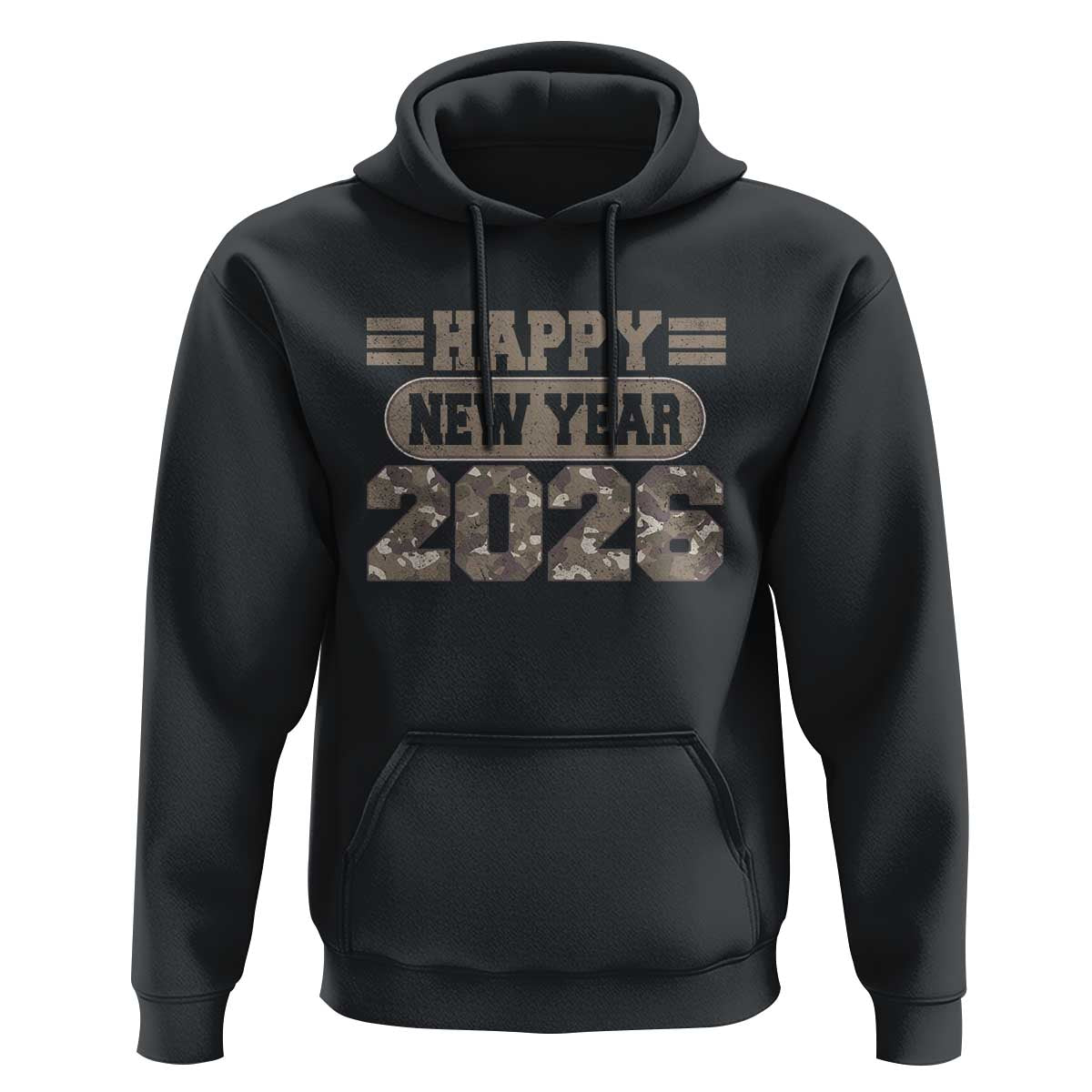 Camo Happy New Year Party 2026 Hoodie Camouflage NYE Party - Wonder Print Shop