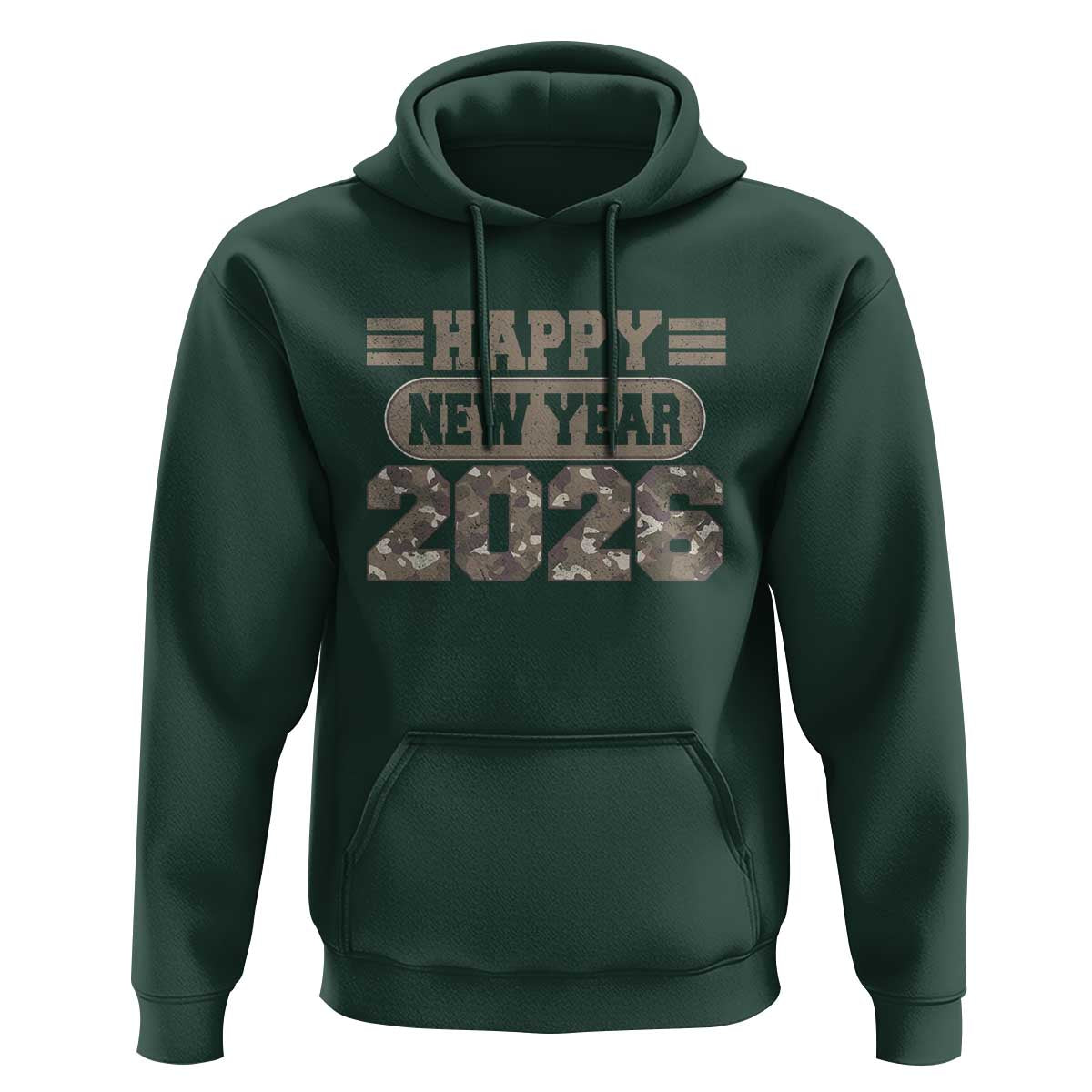 Camo Happy New Year Party 2026 Hoodie Camouflage NYE Party - Wonder Print Shop
