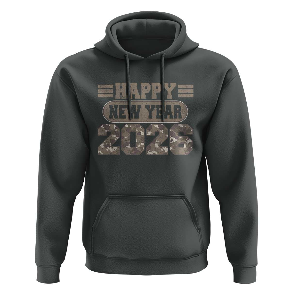 Camo Happy New Year Party 2026 Hoodie Camouflage NYE Party - Wonder Print Shop