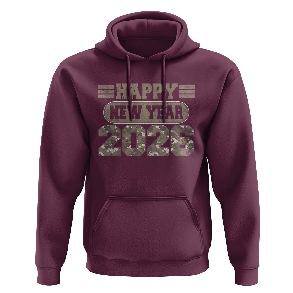 Camo Happy New Year Party 2026 Hoodie Camouflage NYE Party - Wonder Print Shop