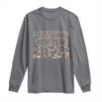 Camo Happy New Year Party 2026 Long Sleeve Shirt Camouflage NYE Party - Wonder Print Shop