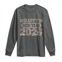 Camo Happy New Year Party 2026 Long Sleeve Shirt Camouflage NYE Party - Wonder Print Shop