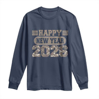 Camo Happy New Year Party 2026 Long Sleeve Shirt Camouflage NYE Party - Wonder Print Shop