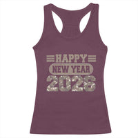 Camo Happy New Year Party 2026 Racerback Tank Top Camouflage NYE Party - Wonder Print Shop