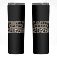 Camo Happy New Year Party 2026 Skinny Tumbler Camouflage NYE Party - Wonder Print Shop