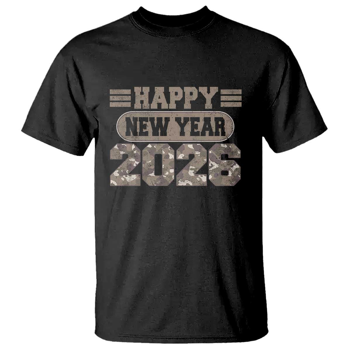 Camo Happy New Year Party 2026 T Shirt Camouflage NYE Party - Wonder Print Shop
