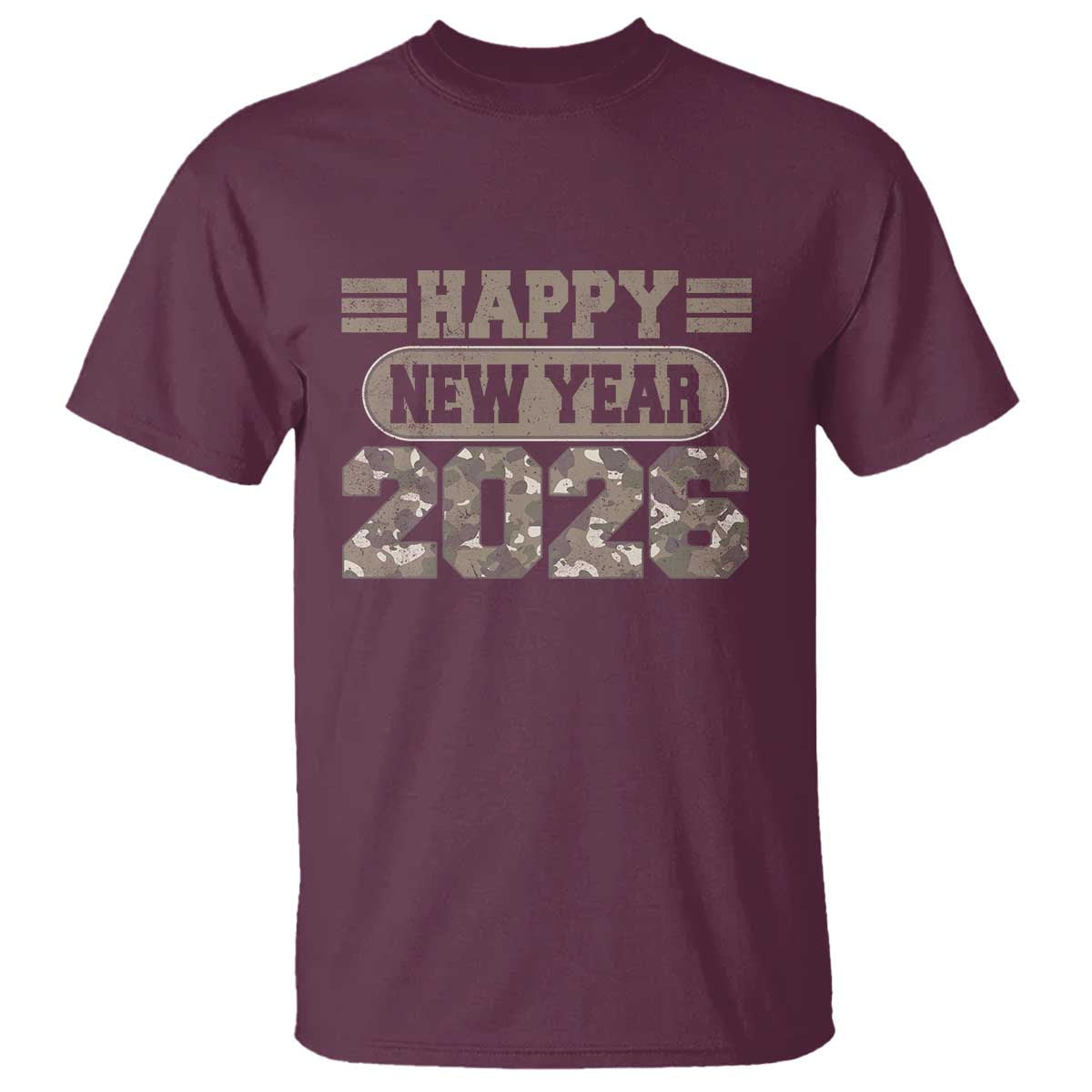 Camo Happy New Year Party 2026 T Shirt Camouflage NYE Party - Wonder Print Shop