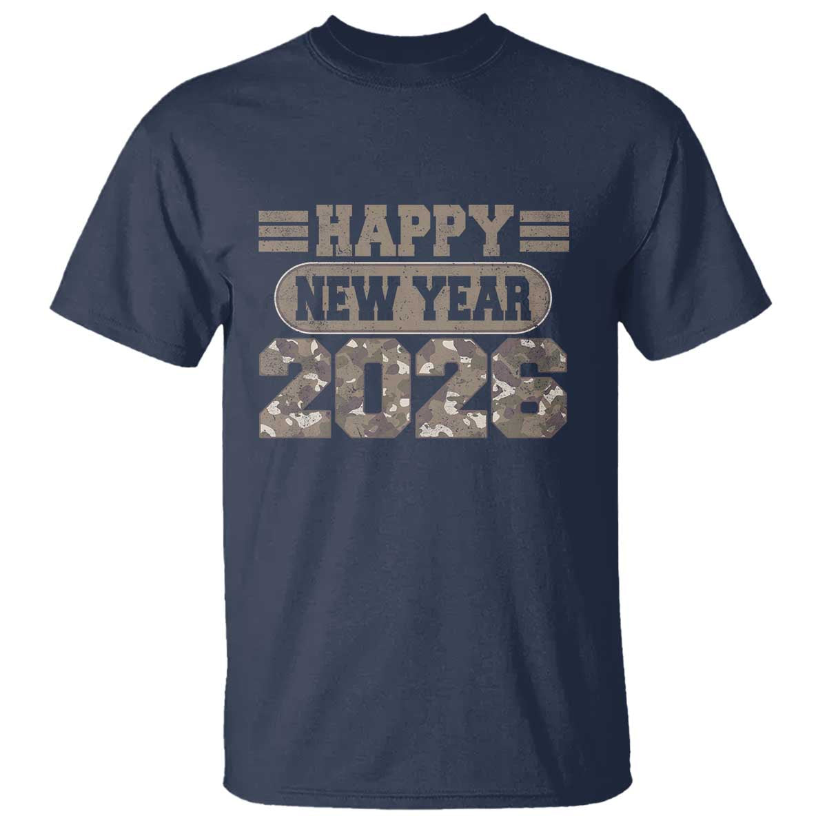 Camo Happy New Year Party 2026 T Shirt Camouflage NYE Party - Wonder Print Shop