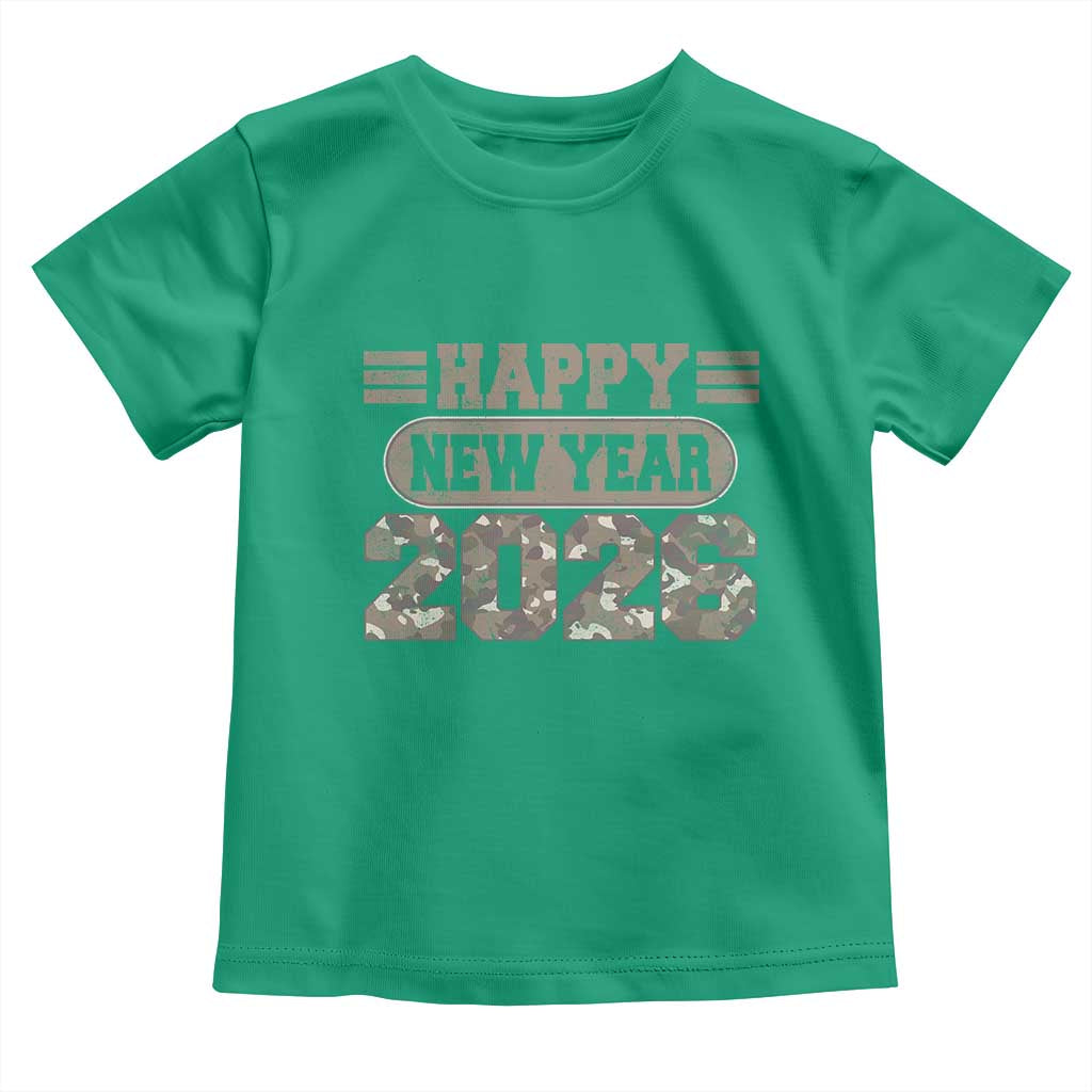 Camo Happy New Year Party 2026 Toddler T Shirt Camouflage NYE Party - Wonder Print Shop
