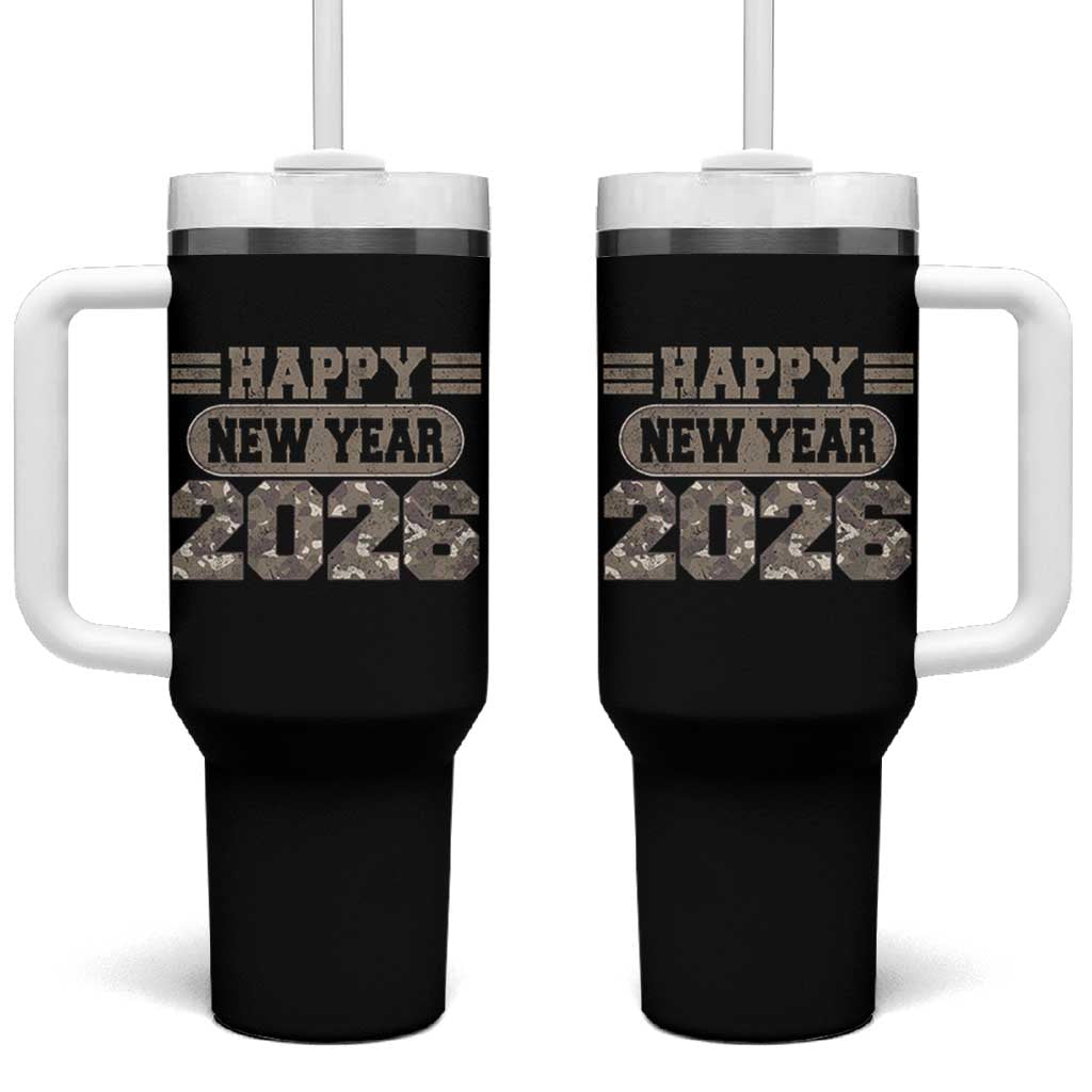 Camo Happy New Year Party 2026 Tumbler With Handle Camouflage NYE Party - Wonder Print Shop