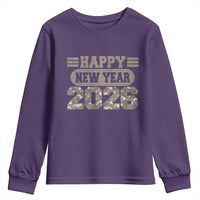 Camo Happy New Year Party 2026 Youth Sweatshirt Camouflage NYE Party - Wonder Print Shop