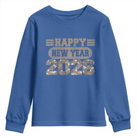 Camo Happy New Year Party 2026 Youth Sweatshirt Camouflage NYE Party - Wonder Print Shop