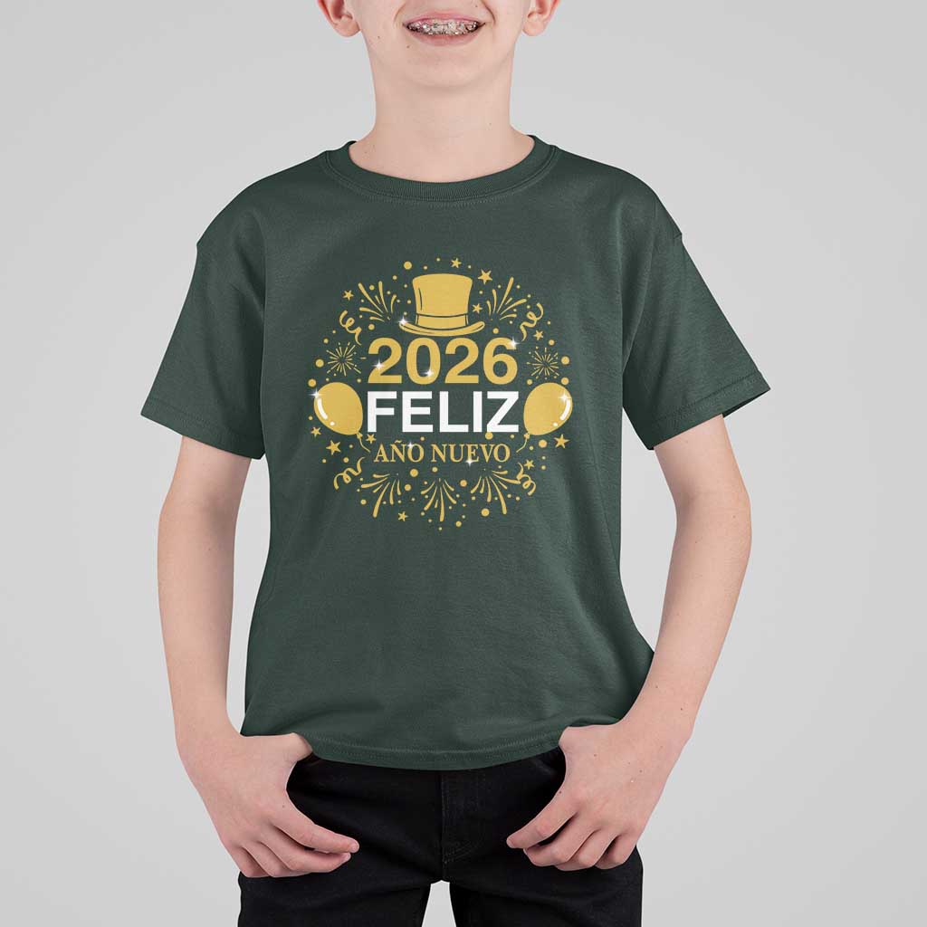 Spanish Mexican New Year 2026 T Shirt For Kid Feliz Ano Nuevo NYE Party - Wonder Print Shop
