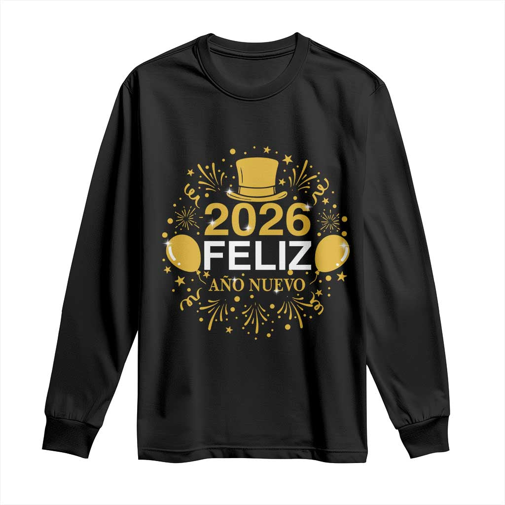 Spanish Mexican New Year 2026 Long Sleeve Shirt Feliz Ano Nuevo NYE Party - Wonder Print Shop