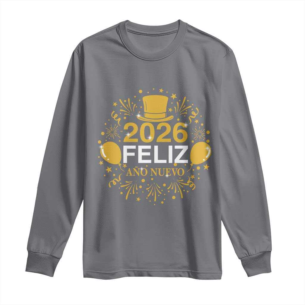 Spanish Mexican New Year 2026 Long Sleeve Shirt Feliz Ano Nuevo NYE Party - Wonder Print Shop