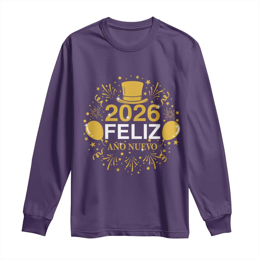 Spanish Mexican New Year 2026 Long Sleeve Shirt Feliz Ano Nuevo NYE Party - Wonder Print Shop