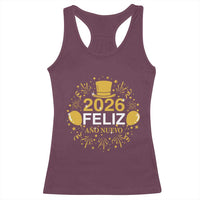 Spanish Mexican New Year 2026 Racerback Tank Top Feliz Ano Nuevo NYE Party - Wonder Print Shop