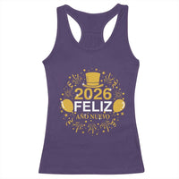 Spanish Mexican New Year 2026 Racerback Tank Top Feliz Ano Nuevo NYE Party - Wonder Print Shop