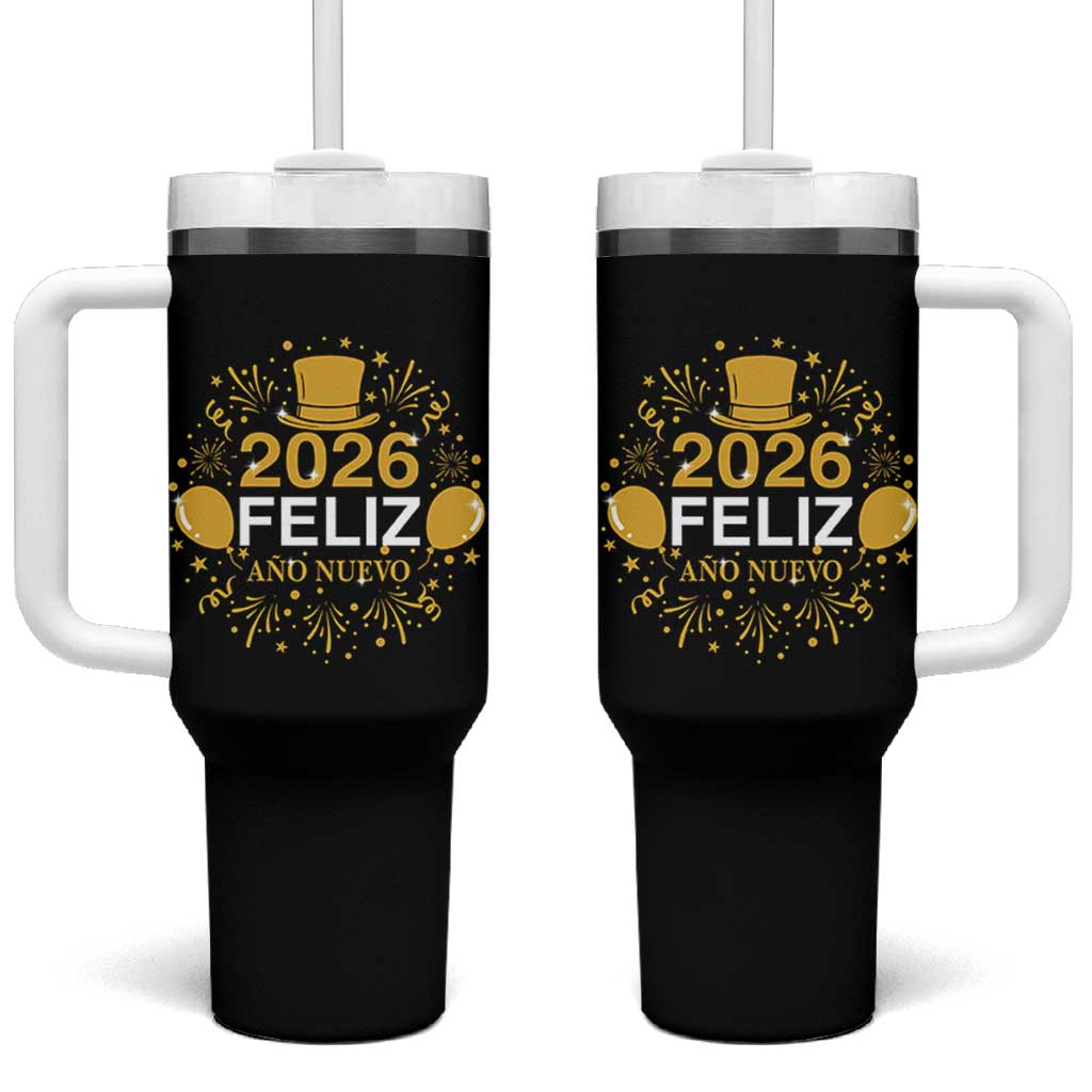 Spanish Mexican New Year 2026 Tumbler With Handle Feliz Ano Nuevo NYE Party - Wonder Print Shop