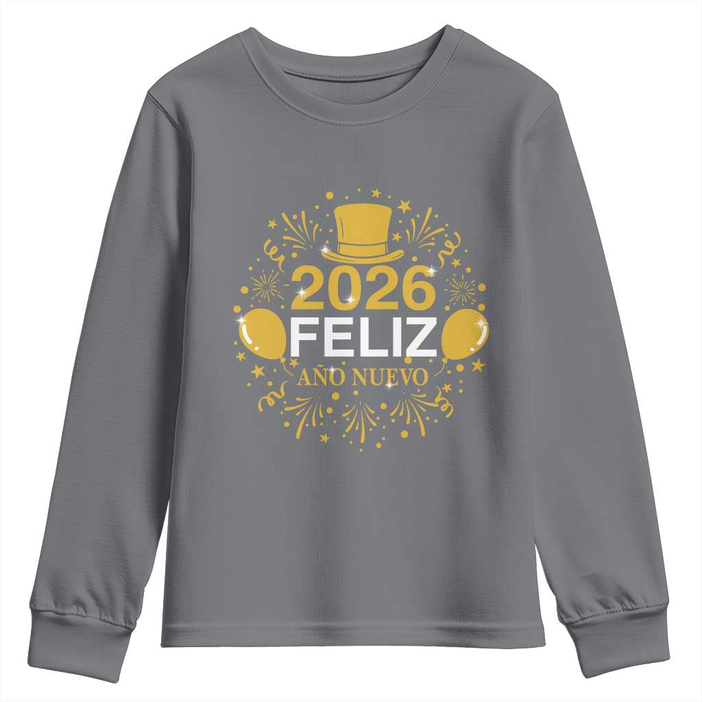 Spanish Mexican New Year 2026 Youth Sweatshirt Feliz Ano Nuevo NYE Party - Wonder Print Shop