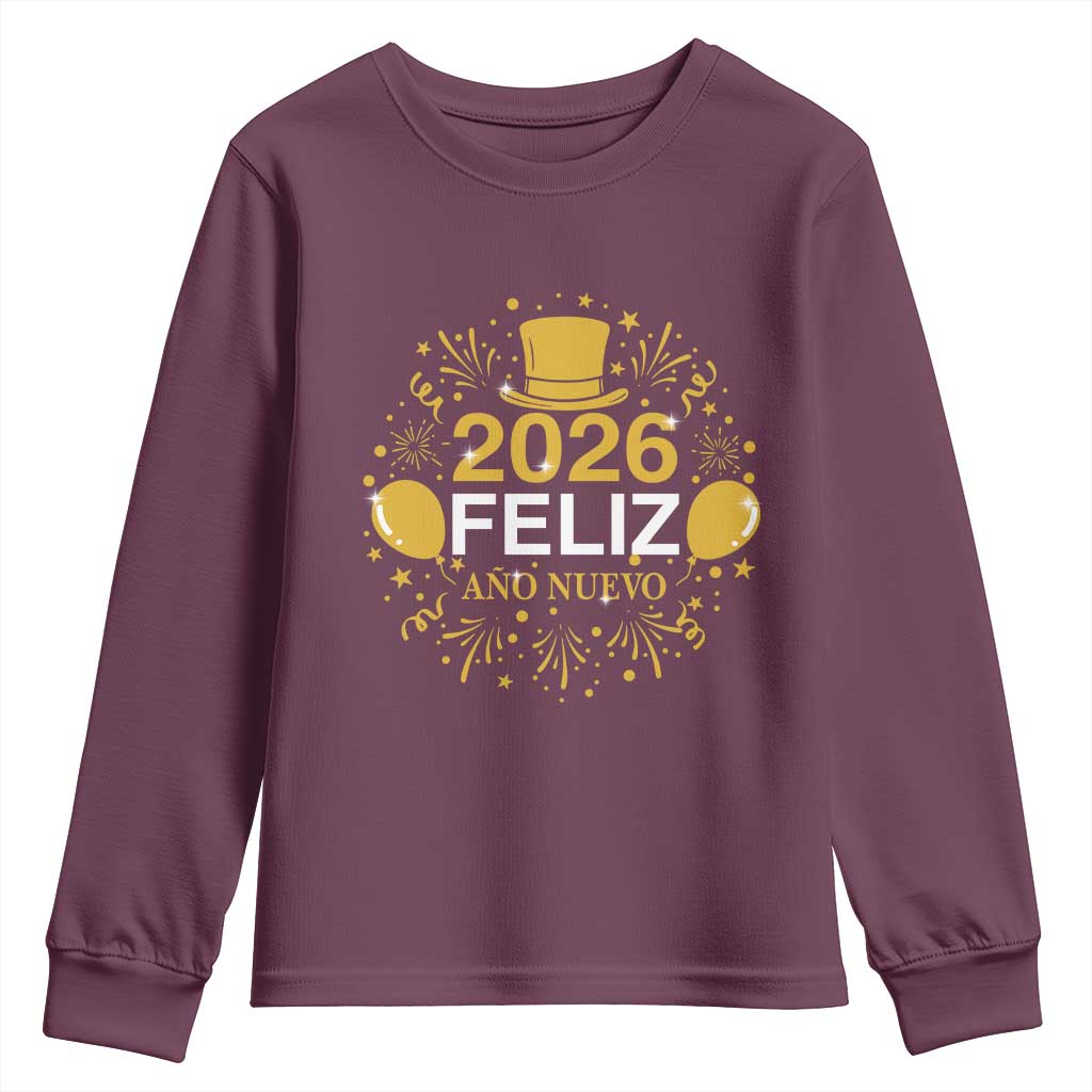 Spanish Mexican New Year 2026 Youth Sweatshirt Feliz Ano Nuevo NYE Party - Wonder Print Shop
