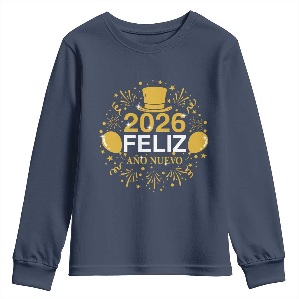 Spanish Mexican New Year 2026 Youth Sweatshirt Feliz Ano Nuevo NYE Party - Wonder Print Shop