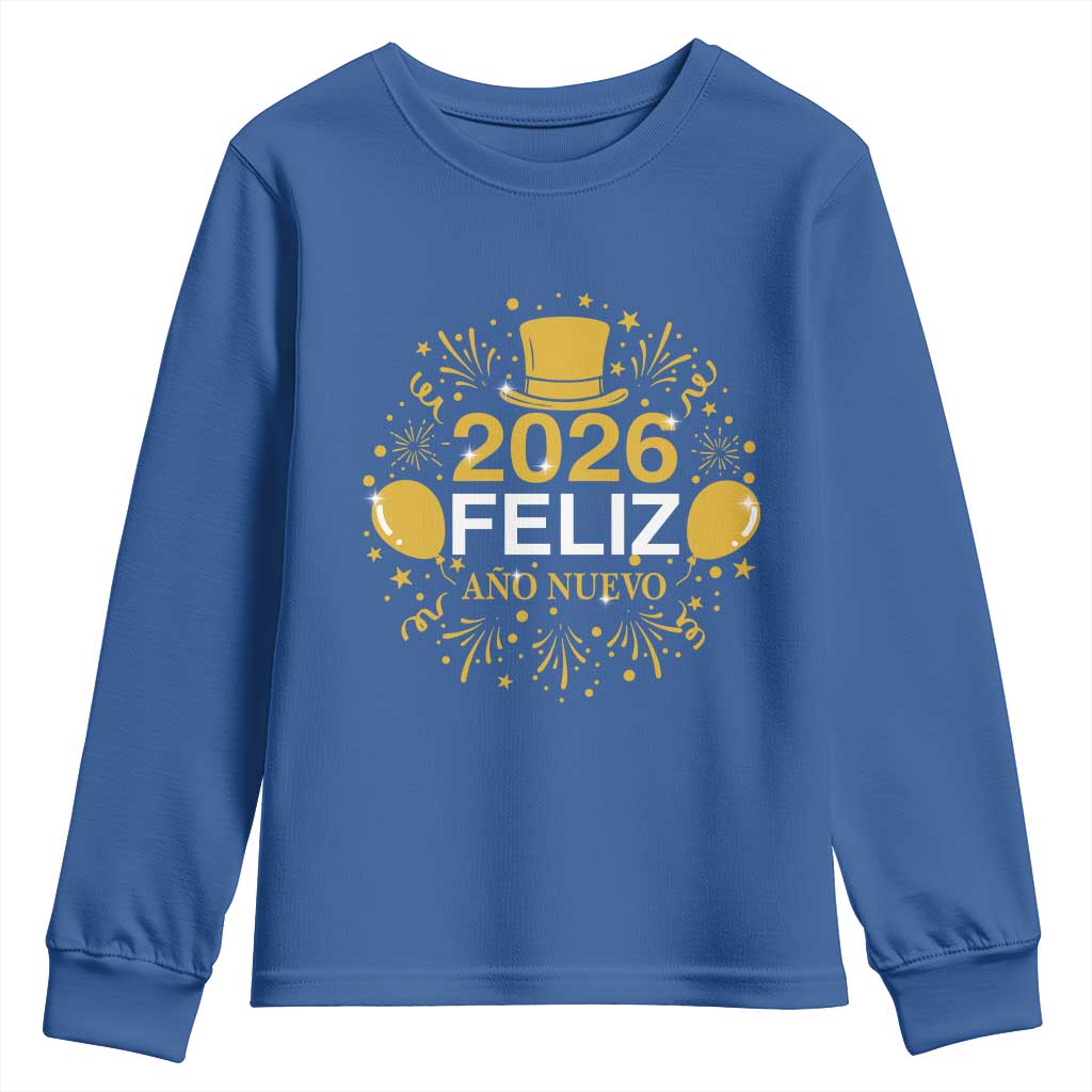 Spanish Mexican New Year 2026 Youth Sweatshirt Feliz Ano Nuevo NYE Party - Wonder Print Shop