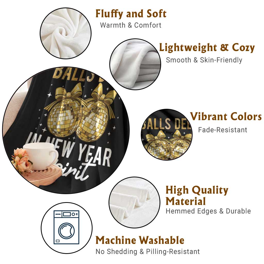 Funny New Year Disco Ball Throw Blanket Balls Deep In New Year Spirit - Wonder Print Shop