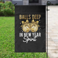 Funny New Year Disco Ball Garden Flag Balls Deep In New Year Spirit - Wonder Print Shop