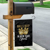 Funny New Year Disco Ball Garden Flag Balls Deep In New Year Spirit - Wonder Print Shop