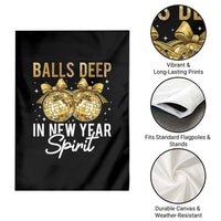 Funny New Year Disco Ball Garden Flag Balls Deep In New Year Spirit - Wonder Print Shop