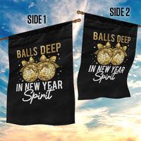 Funny New Year Disco Ball Garden Flag Balls Deep In New Year Spirit - Wonder Print Shop
