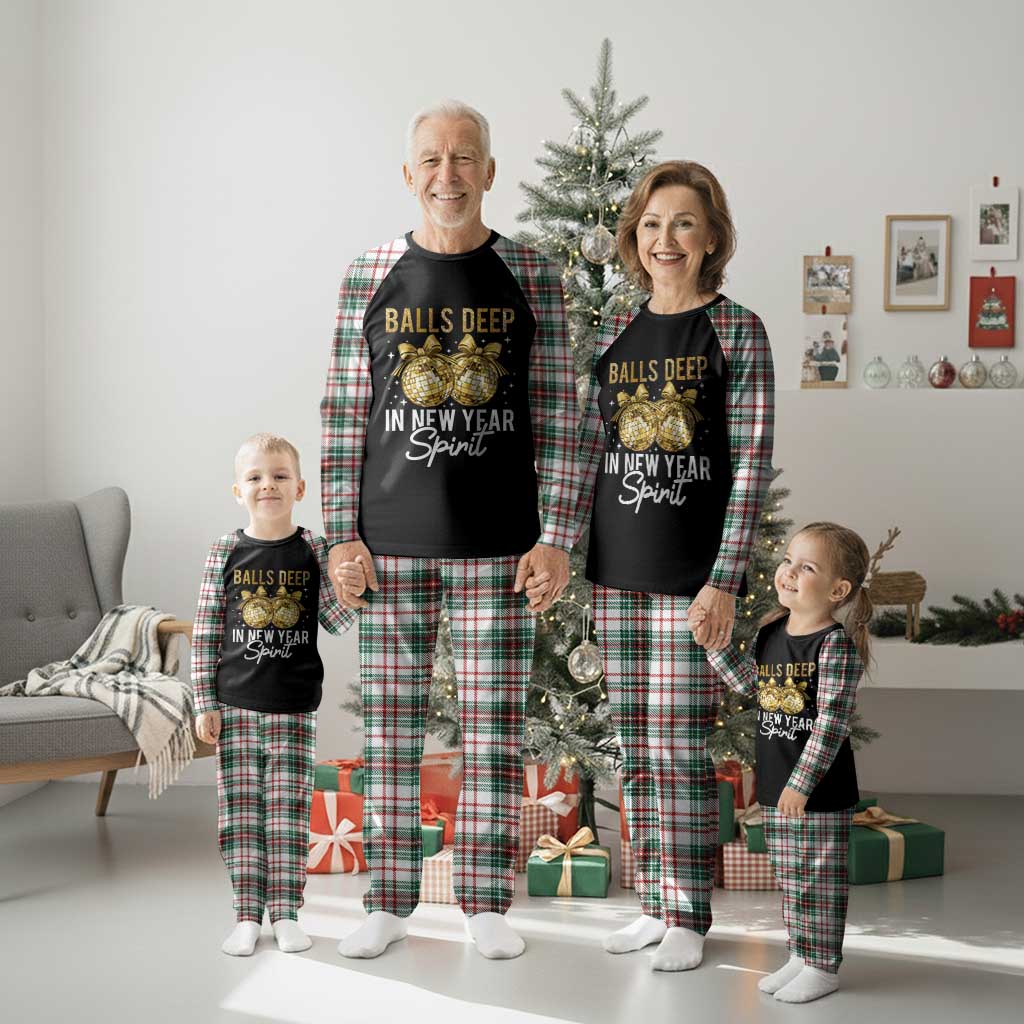 Funny New Year Disco Ball Plaid Pajama Set Balls Deep In New Year Spirit - Wonder Print Shop