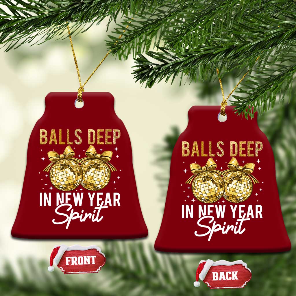 Funny New Year Disco Ball Ceramic Ornament Balls Deep In New Year Spirit - Wonder Print Shop