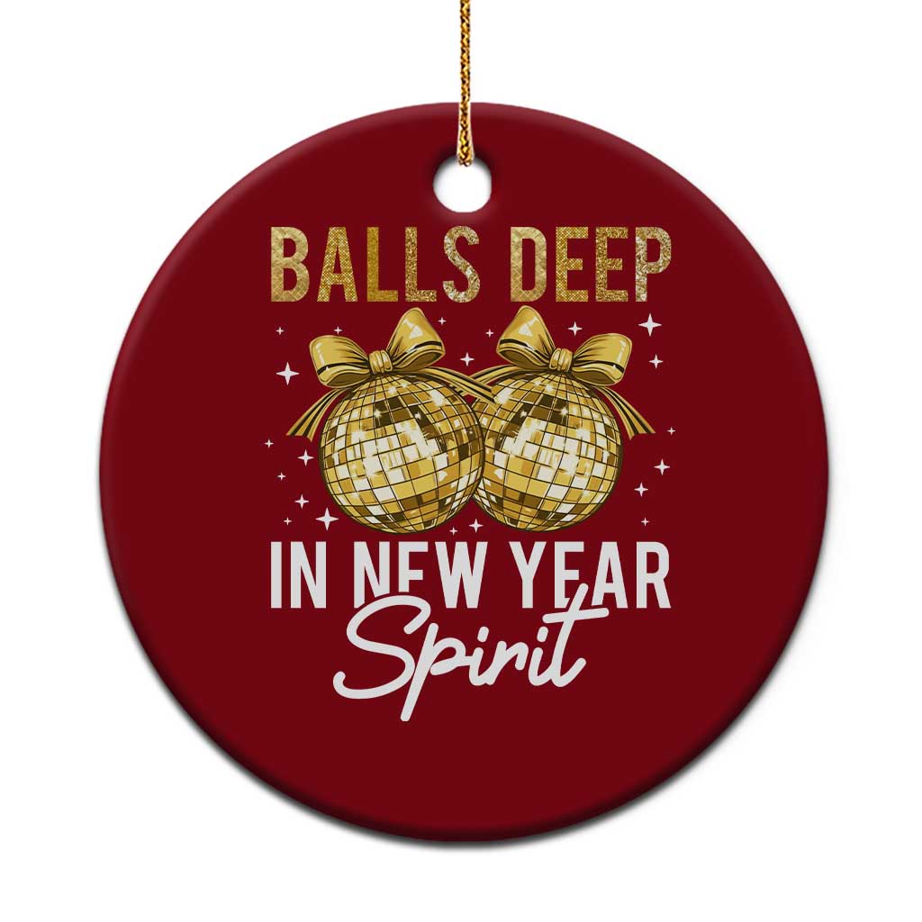 Funny New Year Disco Ball Ceramic Ornament Balls Deep In New Year Spirit - Wonder Print Shop