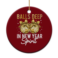 Funny New Year Disco Ball Ceramic Ornament Balls Deep In New Year Spirit - Wonder Print Shop
