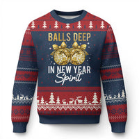 Funny New Year Disco Ball Ugly Christmas Sweater Balls Deep In New Year Spirit - Wonder Print Shop