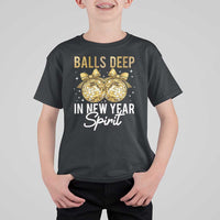 Funny New Year Disco Ball T Shirt For Kid Balls Deep In New Year Spirit - Wonder Print Shop