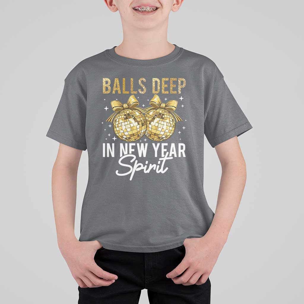 Funny New Year Disco Ball T Shirt For Kid Balls Deep In New Year Spirit - Wonder Print Shop