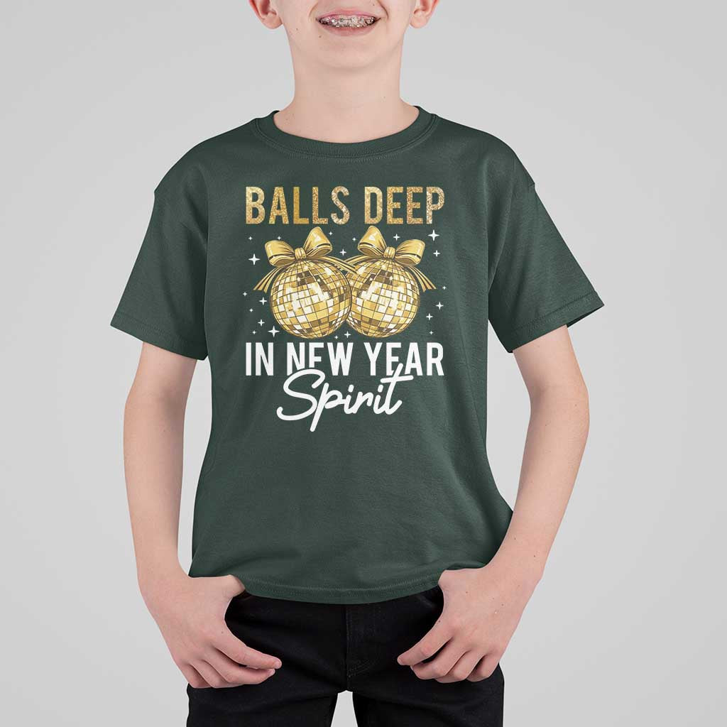 Funny New Year Disco Ball T Shirt For Kid Balls Deep In New Year Spirit - Wonder Print Shop