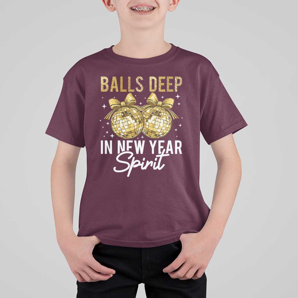 Funny New Year Disco Ball T Shirt For Kid Balls Deep In New Year Spirit - Wonder Print Shop