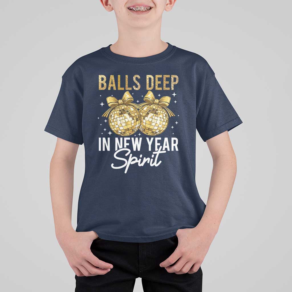 Funny New Year Disco Ball T Shirt For Kid Balls Deep In New Year Spirit - Wonder Print Shop