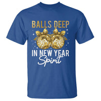 Funny New Year Disco Ball T Shirt Balls Deep In New Year Spirit - Wonder Print Shop
