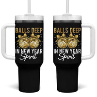Funny New Year Disco Ball Tumbler With Handle Balls Deep In New Year Spirit - Wonder Print Shop