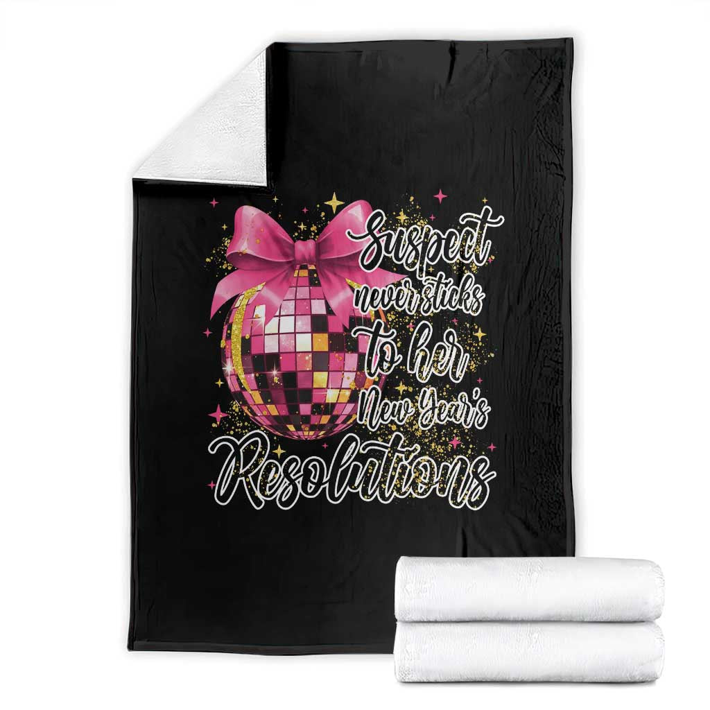 Funny Suspect Never Sticks To Her New Years Resolutions Throw Blanket Coquette Disco Ball - Wonder Print Shop