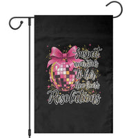 Funny Suspect Never Sticks To Her New Years Resolutions Garden Flag Coquette Disco Ball - Wonder Print Shop